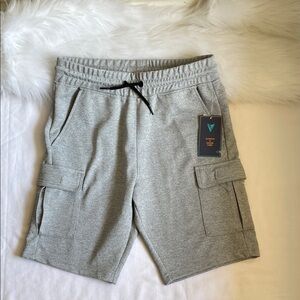 Univibe Gray Cargo Knit Shorts with Drawstring Side Cargo pockets Various Sizes.